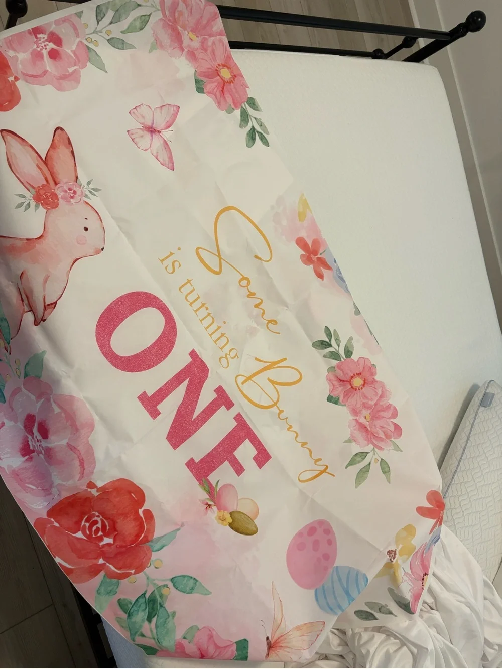 First Birthday Party Decorations Kit - Pink Floral Bunny Theme